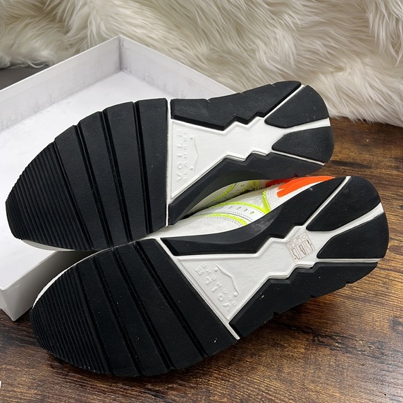 Voile Blanche Mens Sneaker White Neon Yellow and Orange Suede Shoes Size… - Picture 7 of 13